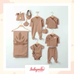 Eslenza Organik 10 Parçalı Hastane Çıkış Seti Kahve