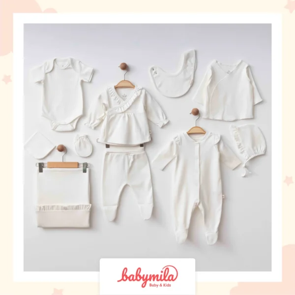 Eslenza Organik10 Parçalı Hastane Çıkış Seti Beyaz