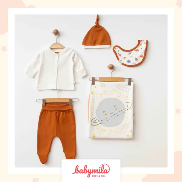 Eslenza Uzay Baskılı 5 Parça Hastane Çıkışı Tarçın