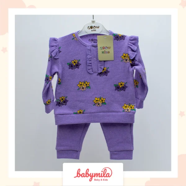 Grow Baby 2’li Desenli Kız Takımı Lila